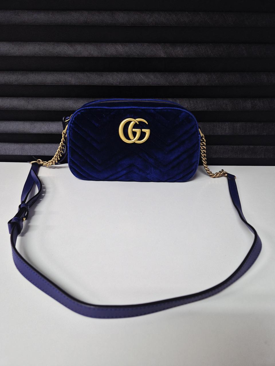 (상태 최상급) 구찌 GG 마몽 마틀라세 벨벳 카메라백 스몰