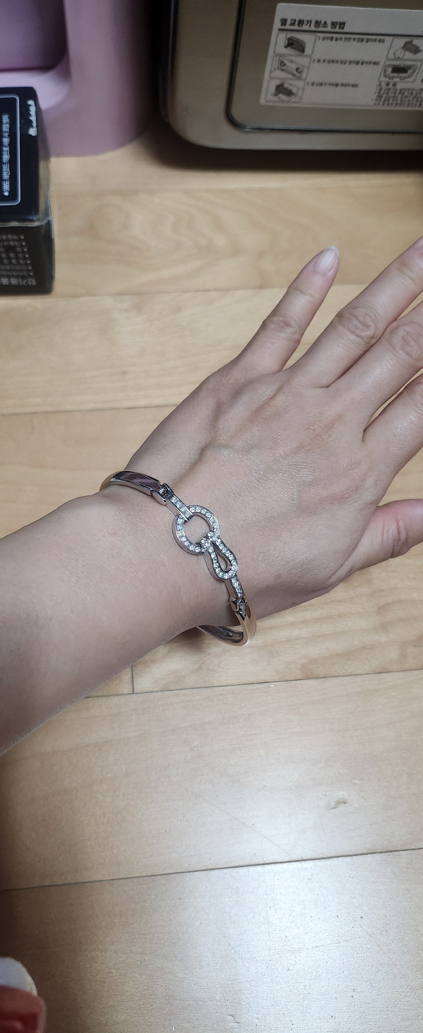 이쁜 큐빅 뱅글 팔찌 18사이즈까지 가능