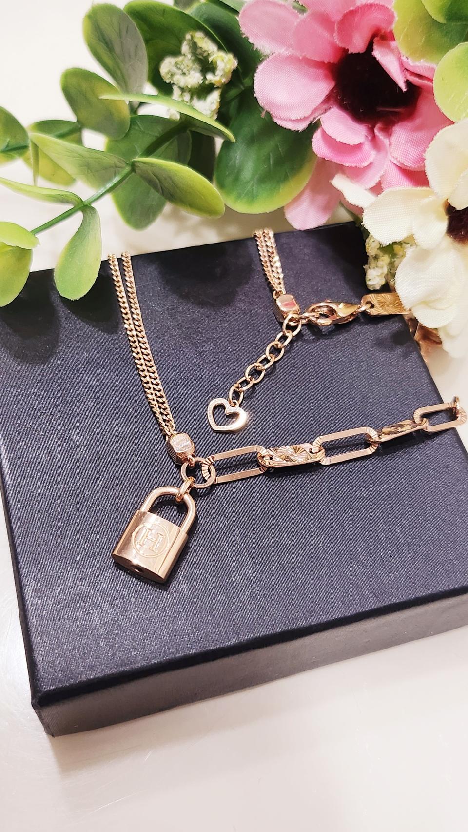 @정리가@ 18k 자물쇠 언발체인 목걸이