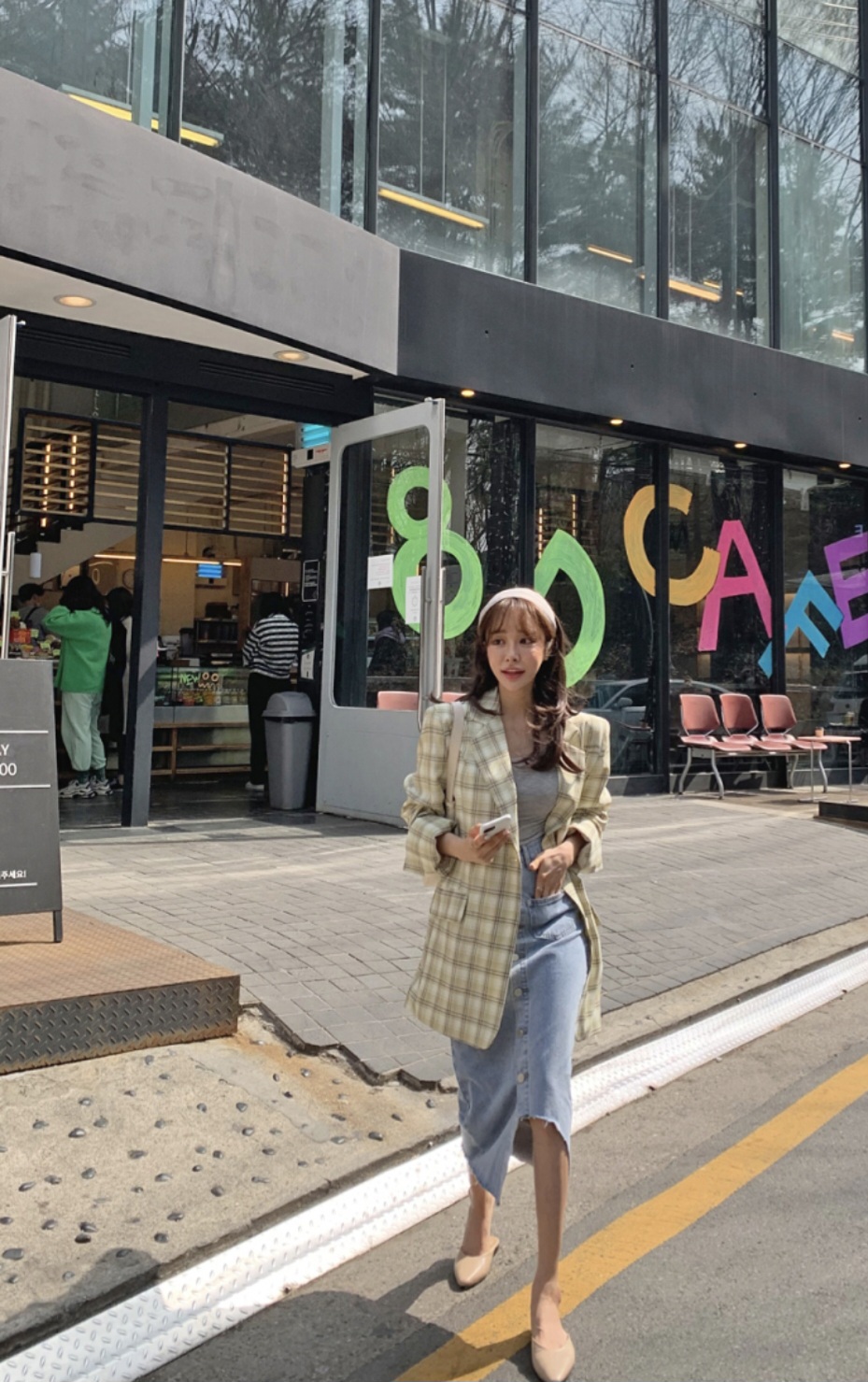 데얼쉬이즈 체크자켓