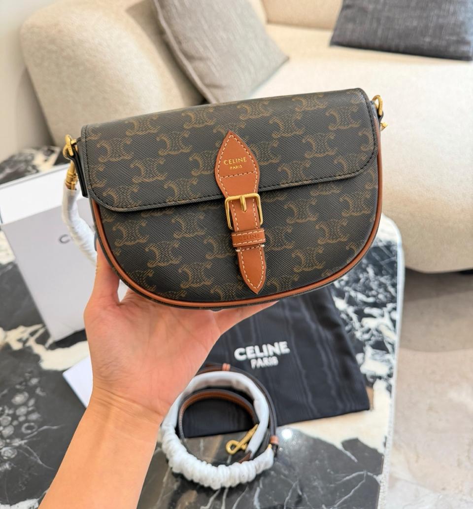 셀린느 트리옹프 캔버스 미니 폴코백