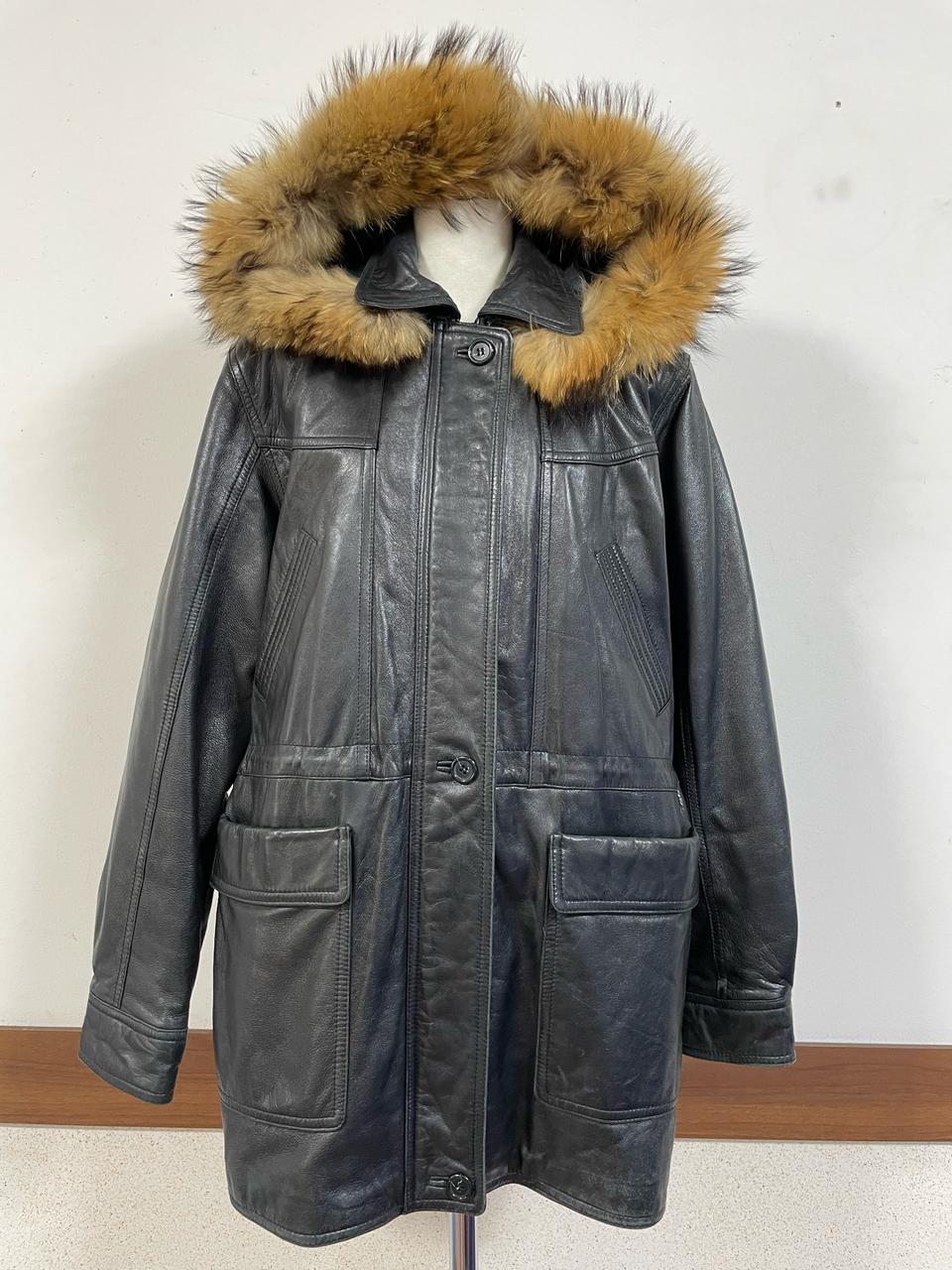 리얼퍼후드트리밍 누빔내피 가죽 자켓.코트