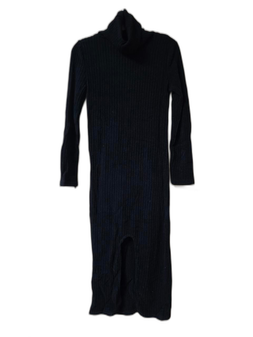 블랙 니트 롱 원피스 폴라넥 새상품