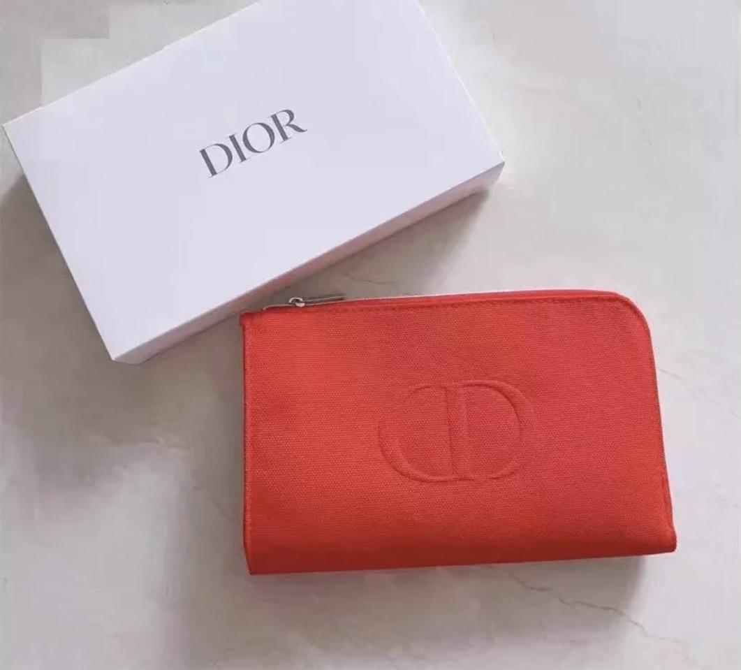 디올 레드 지퍼 파우치