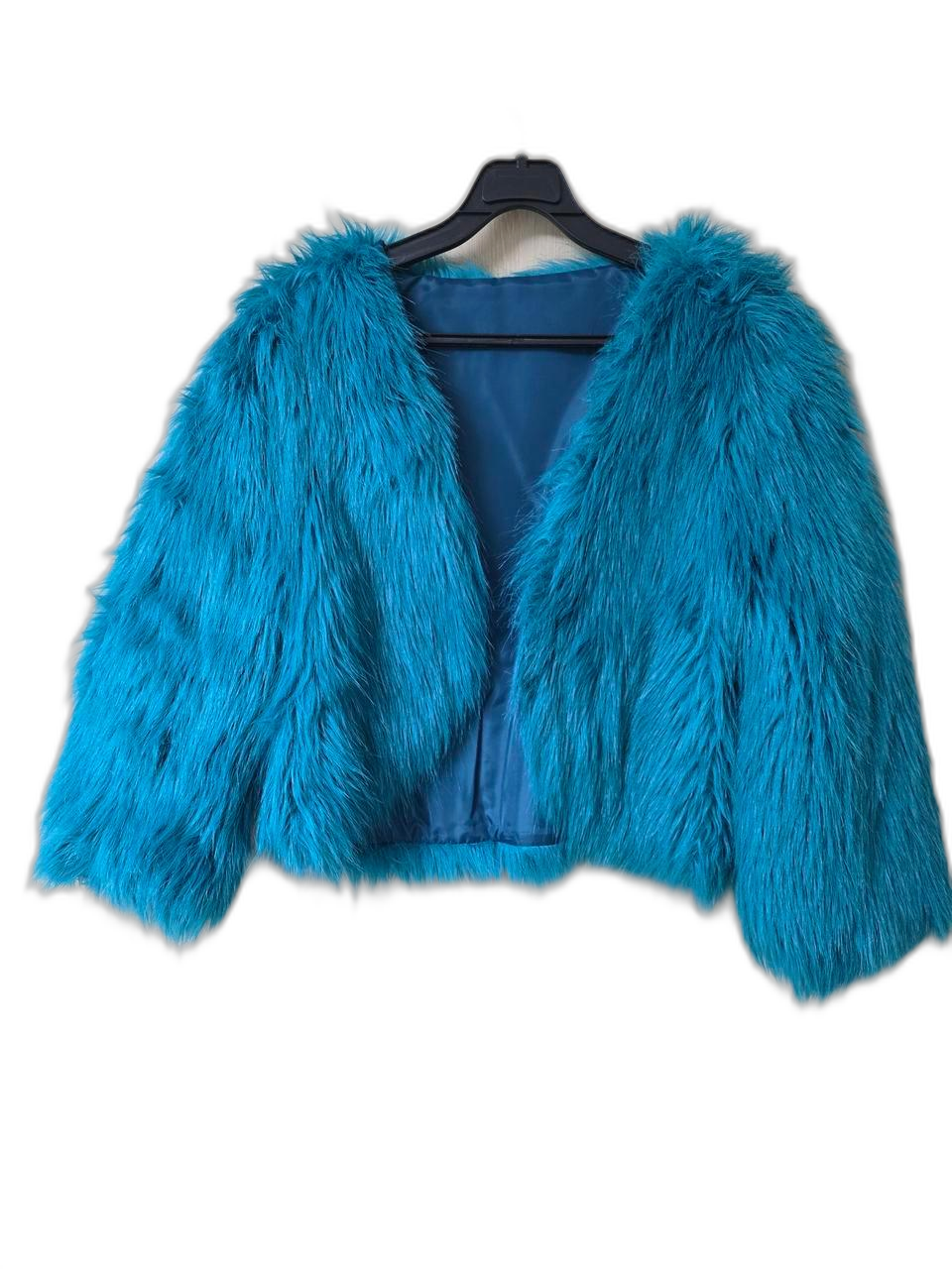 Doro:See 터키색 크롭 퍼 자켓 F