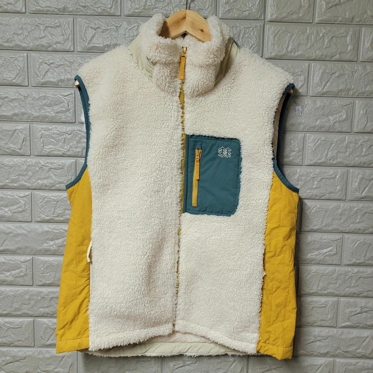 [100] 코오롱스포츠 여성 컬러블록 부클 플리스 베스트