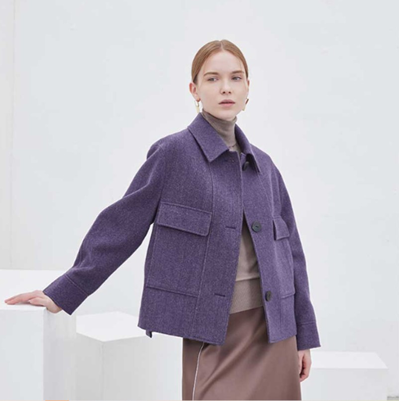 JW 제이슨우 울 헤링본 크롭 자켓