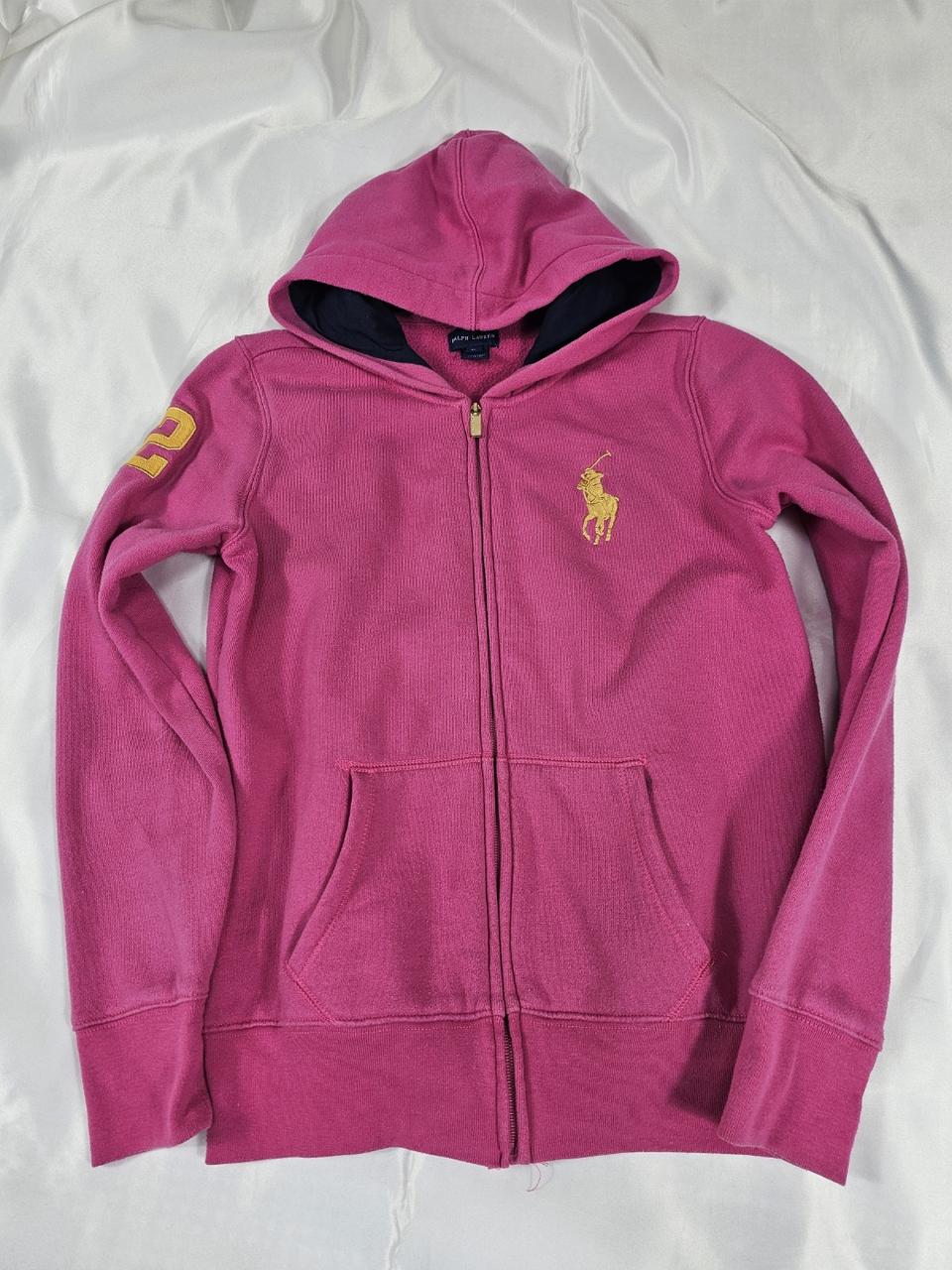 폴로빅포니후드집업핑크