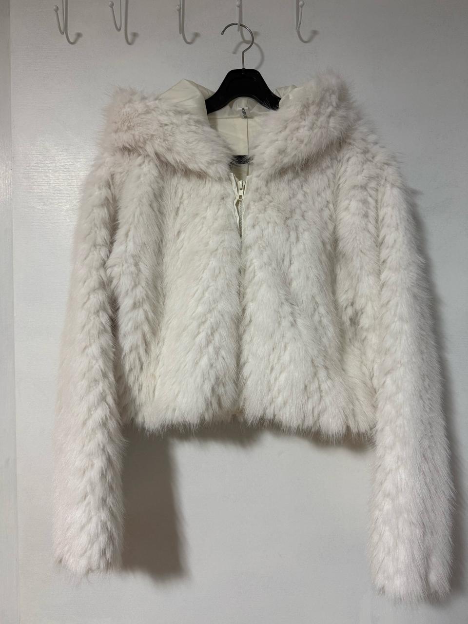 후드 숏 페이크퍼자켓