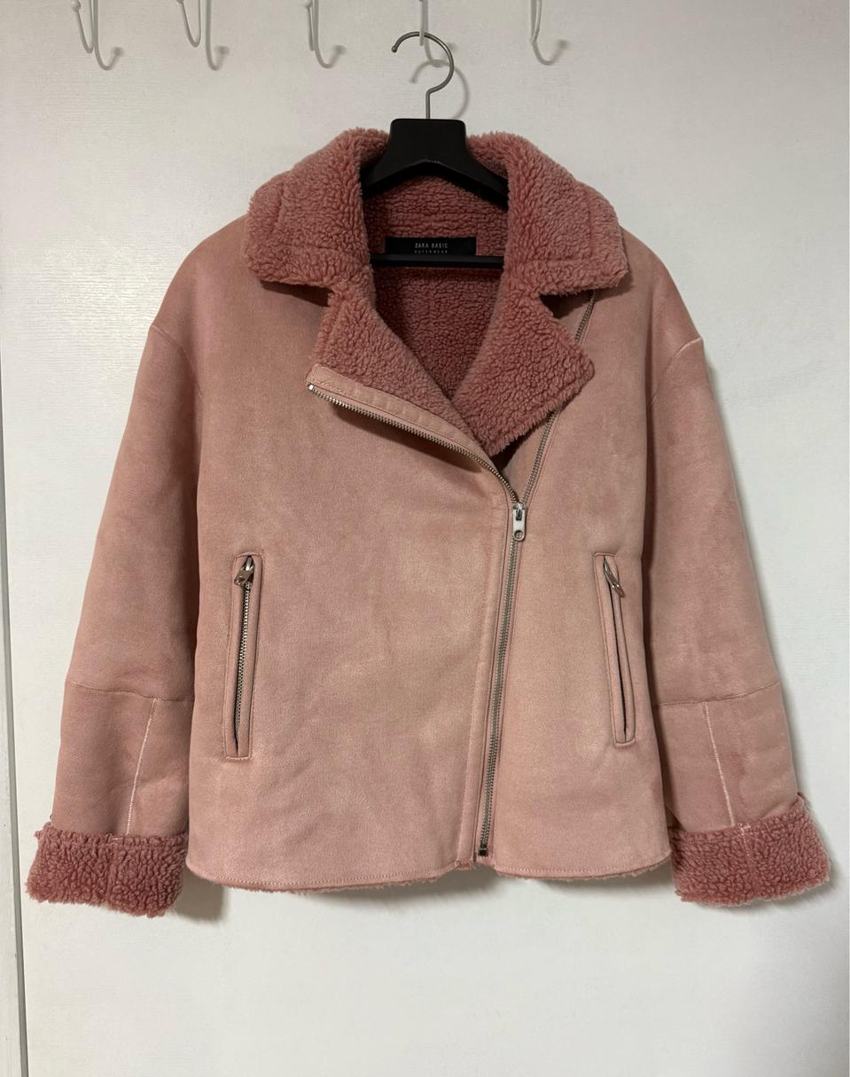 자라베이직 핑크무스탕자켓