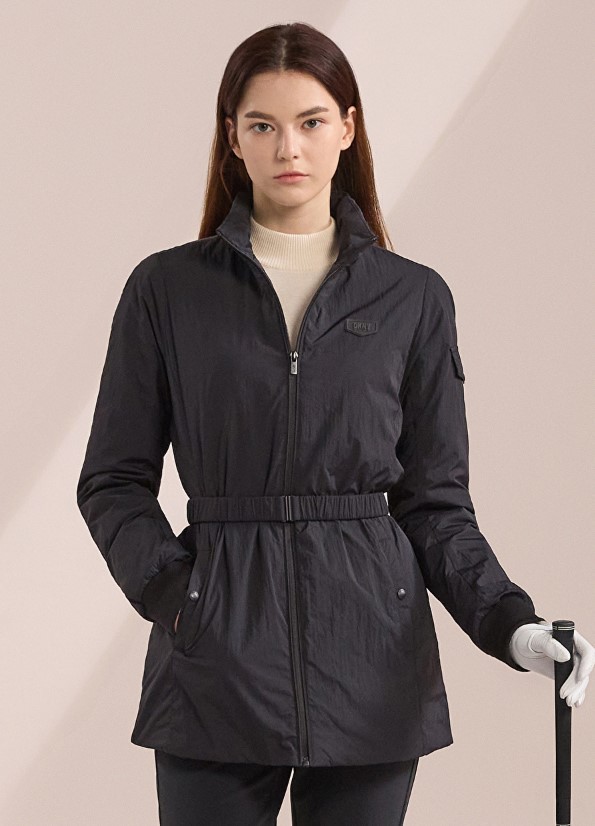 DKNY골프 23FW 여성 경량 인퀼팅 덕다운 블랙 점퍼