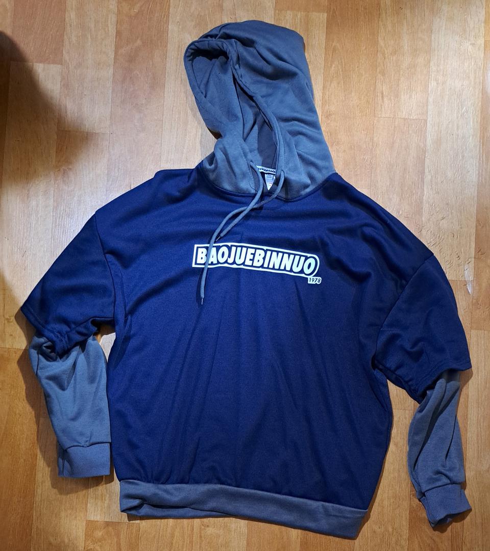 (무료배송)네이비색 레이어드 후드티(105)