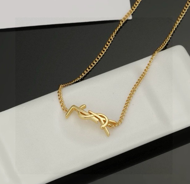 YSL 생 로랑 클래식 로고 골드 목걸이