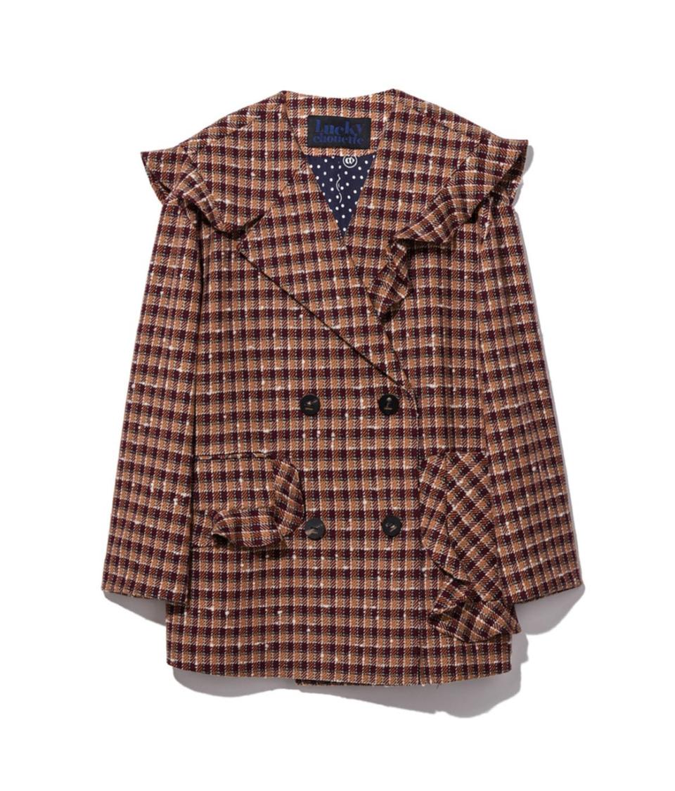 럭키슈에뜨 코트 세일러카라 36  체크