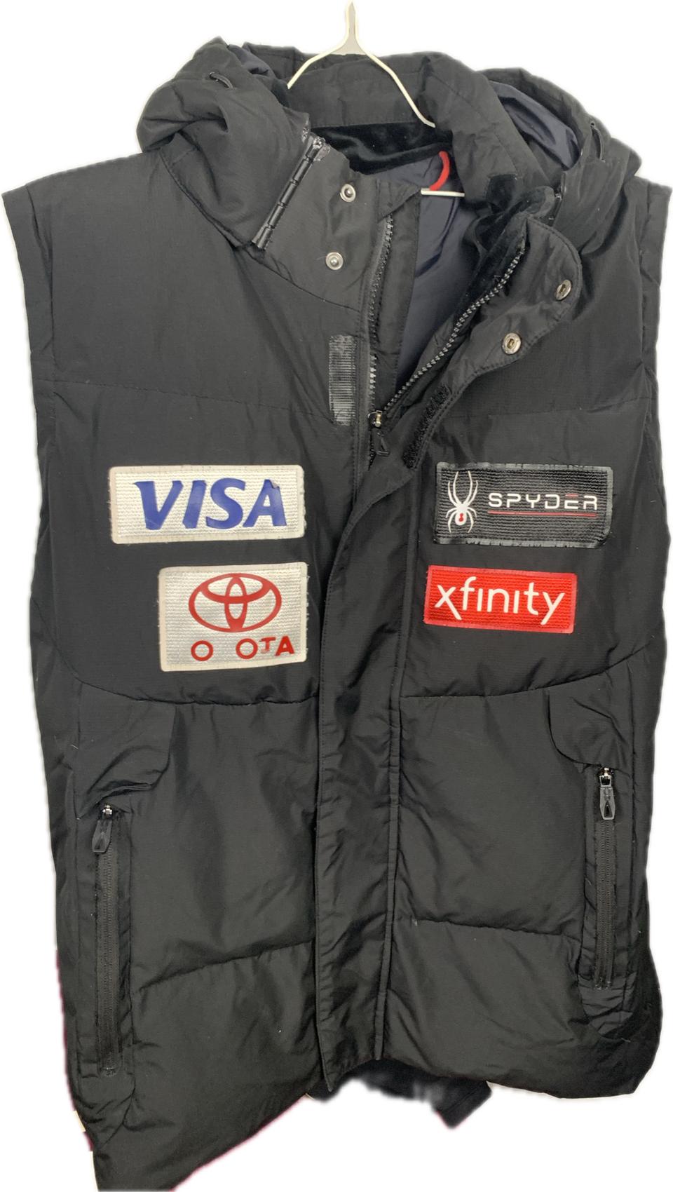 스파이더 후드 패딩 베스트