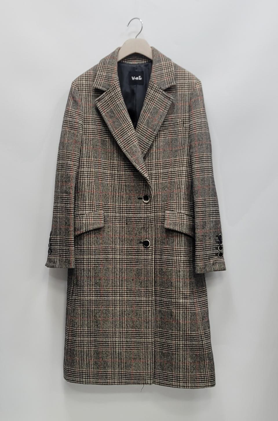 보브 V+eL 체크 코트 / 여 55 (82-94-160)
