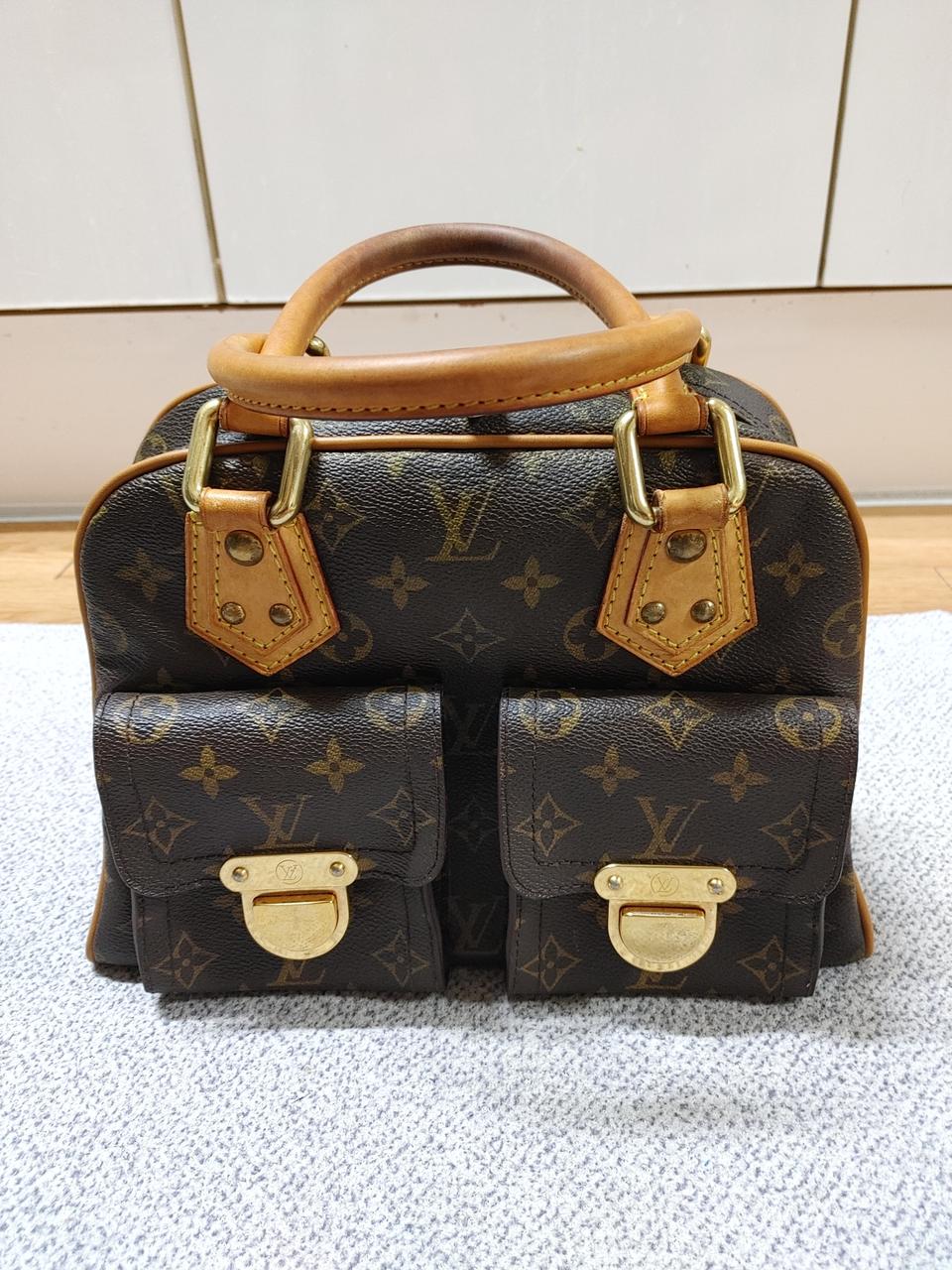 정품 클래식 루이비통 맨하탄 pm 빈티지 토트백