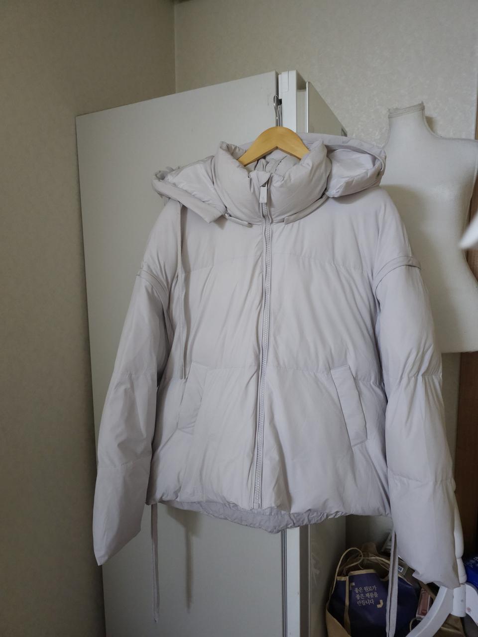 제시믹스 후드 오버핏 그레이패딩