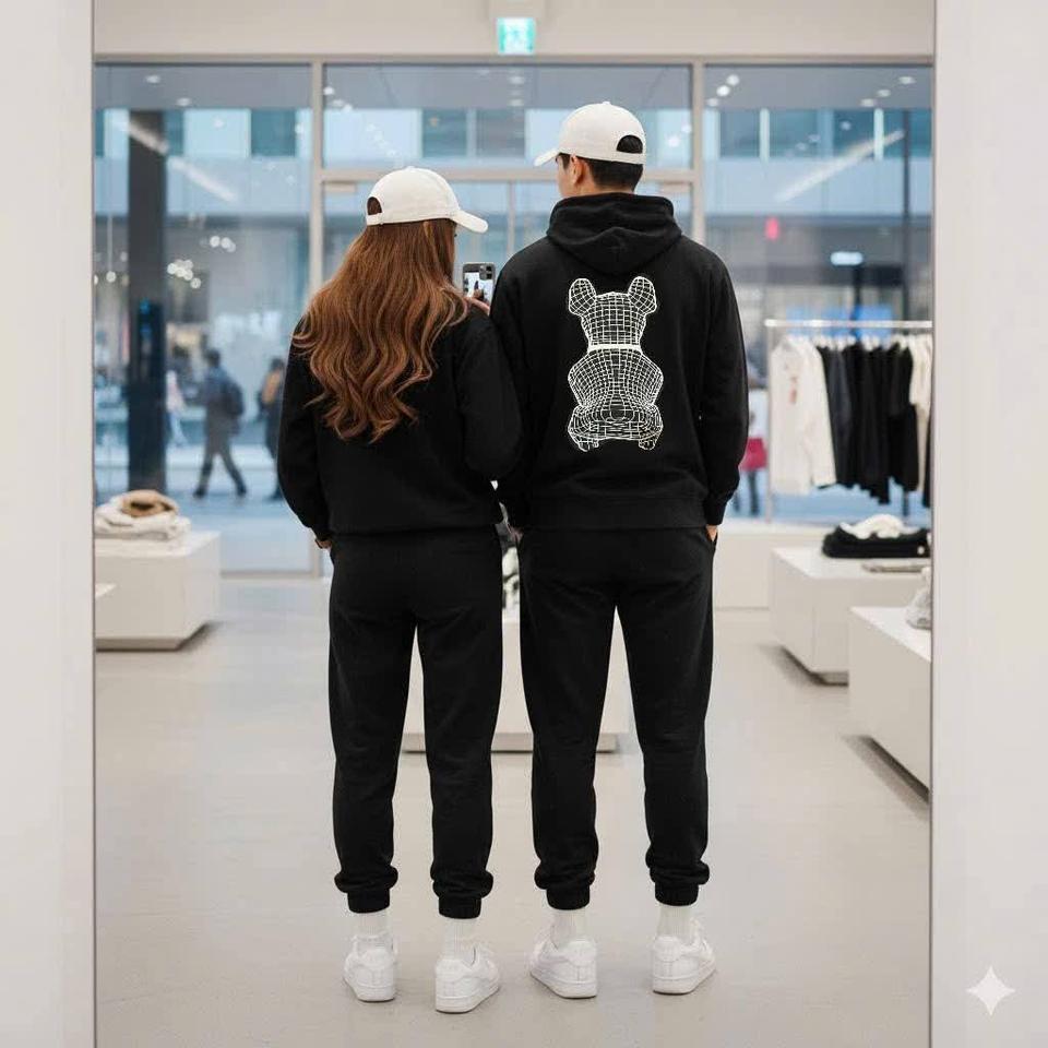 커플룩 강아지 후드/맨투맨 트레이닝 세트 기모 S M L XL 남녀공용