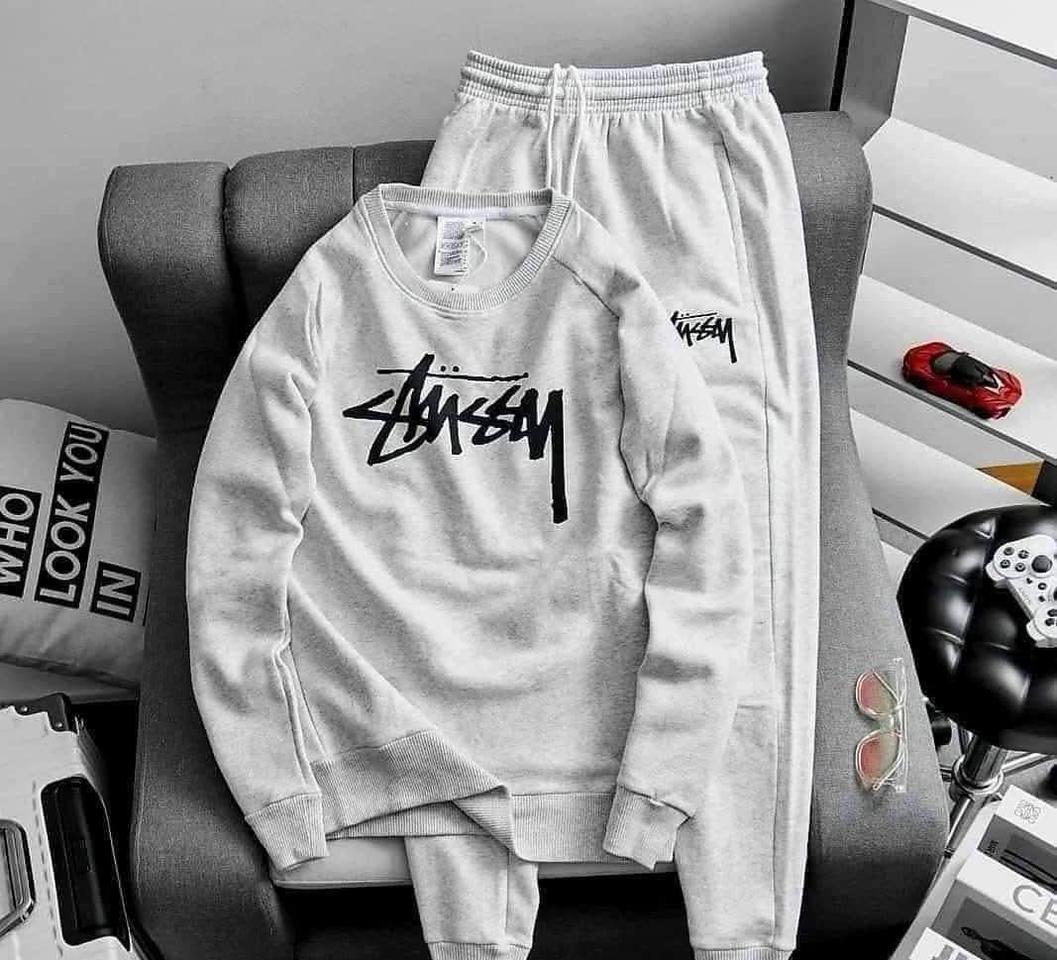 스투시 기모 맨투맨 트레이닝복 세트 M L 기모