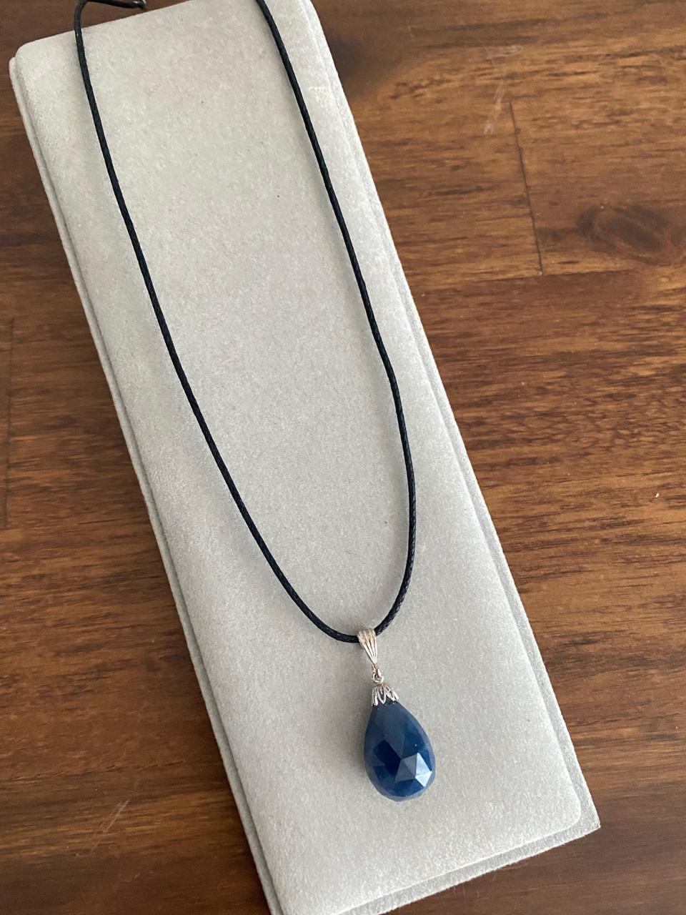 블루 원석 실버 펜던트 목걸이