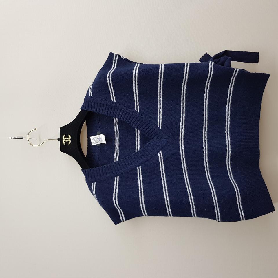 한섬 시스템 2021 스트라이프 브이넥 니트 조끼 F사이즈