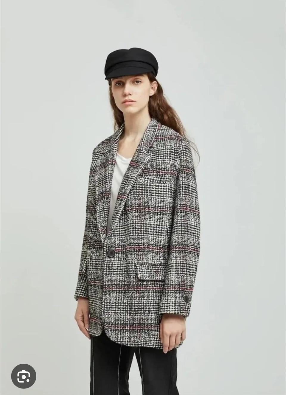 이자벨마랑 에뚜왈 버진울 트위드 체크 자켓 36사이즈