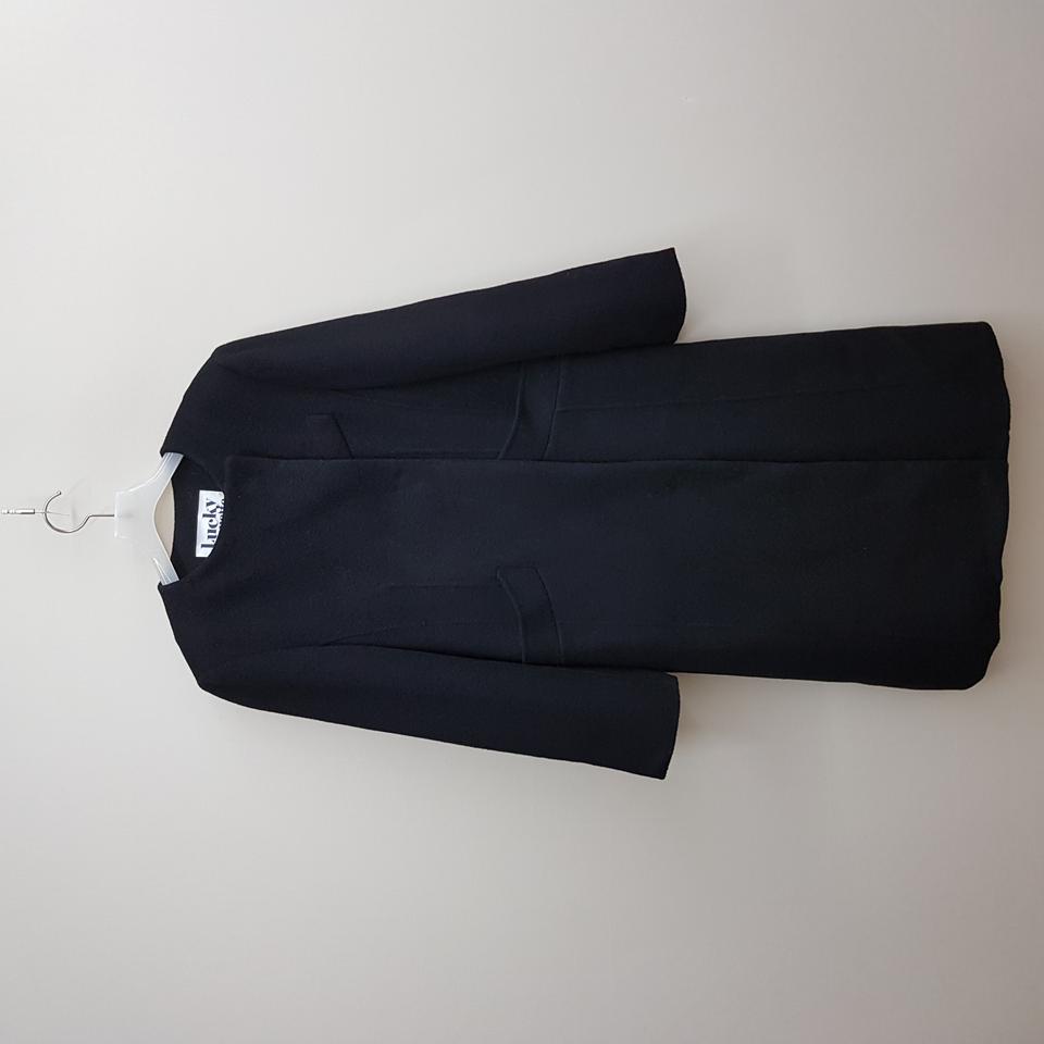 럭키슈에뜨 2022 라운드넥 캐시미어 롱코트 36사이즈