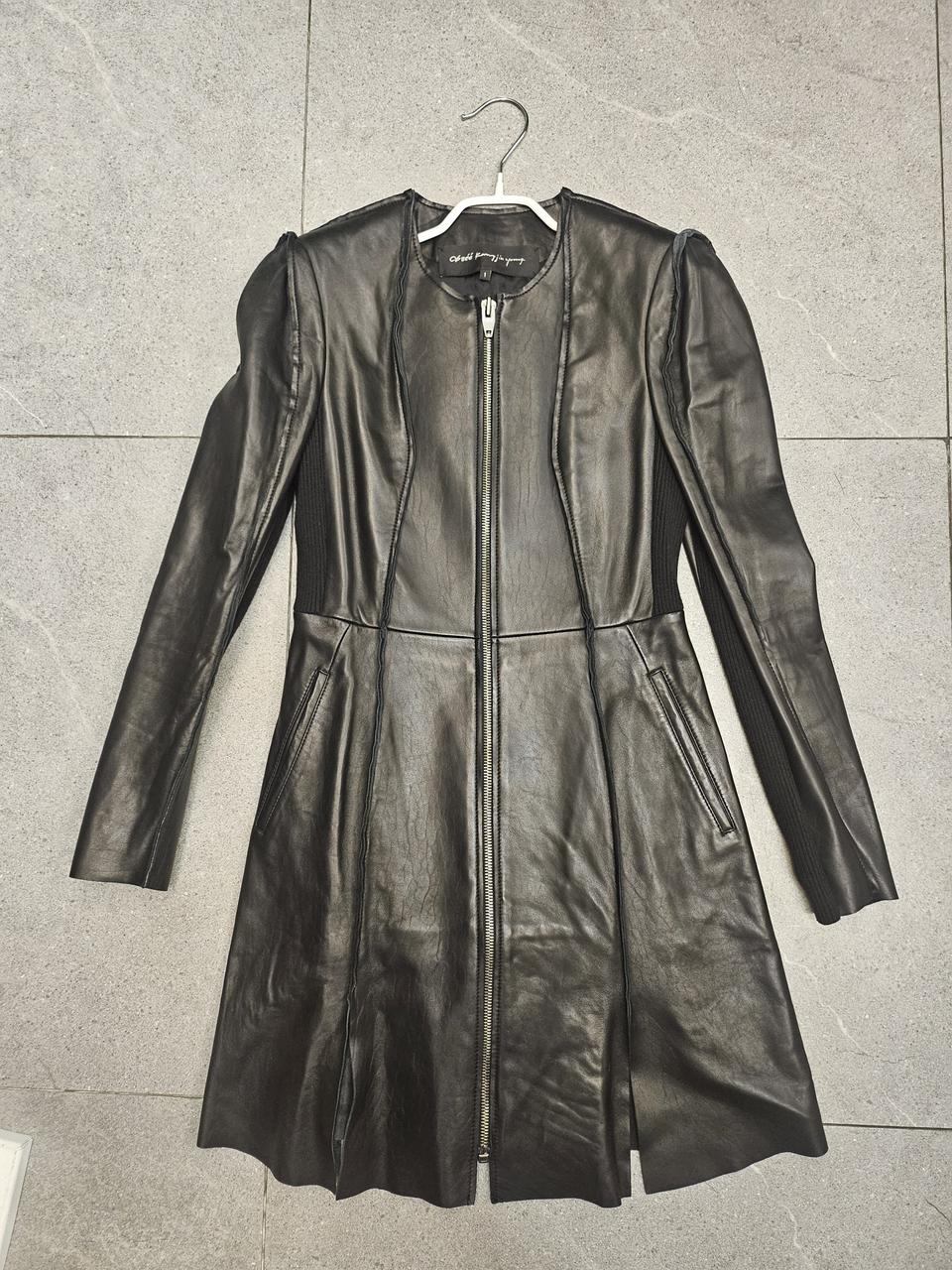 Obzee 오브제 양가죽  롱 코트 블랙 55(1)