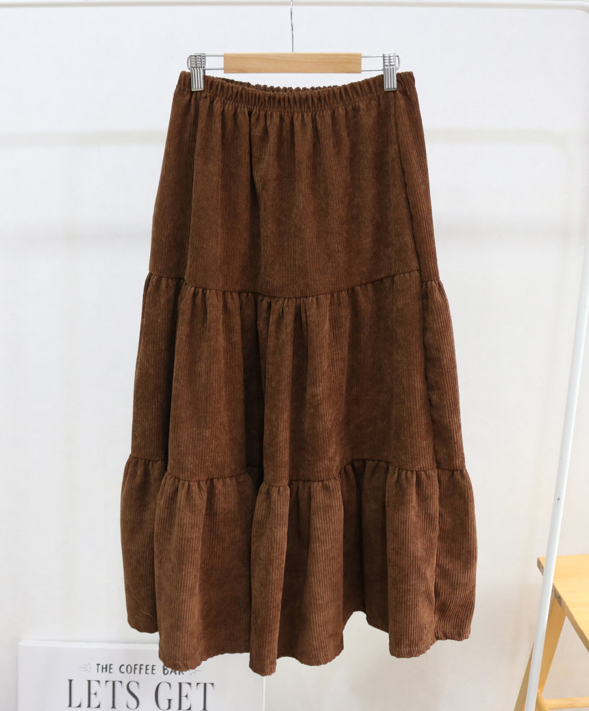 (새상품) 골덴 코듀로이 캉캉 롱스커트