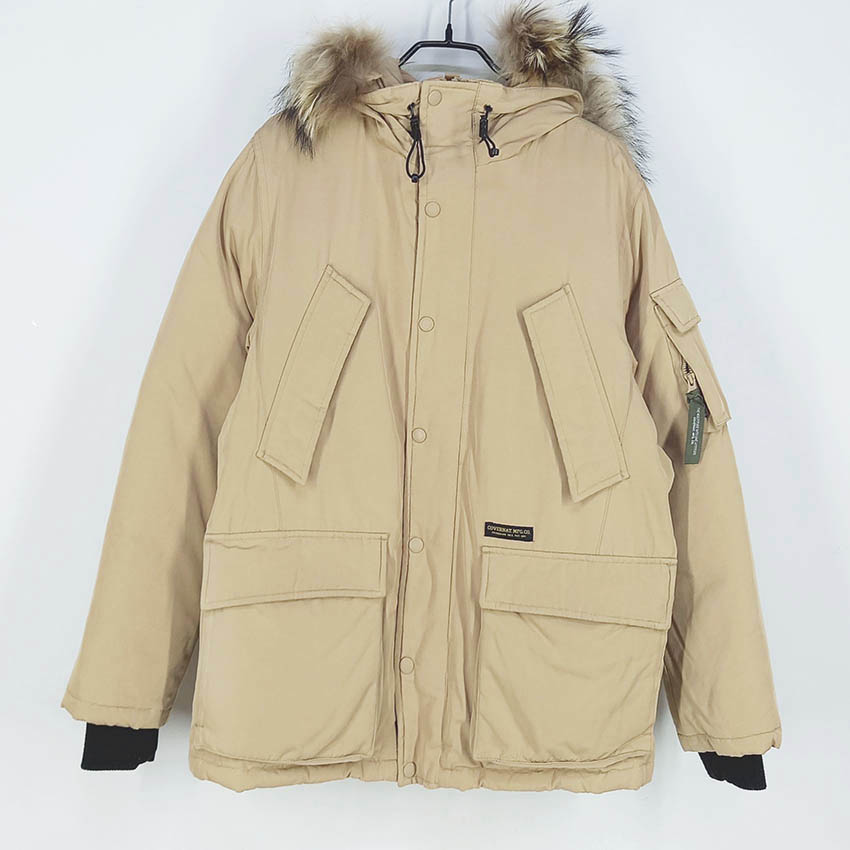 커버낫 여성 라쿤퍼 덕다운 패딩자켓 베이지90 (HU41840)