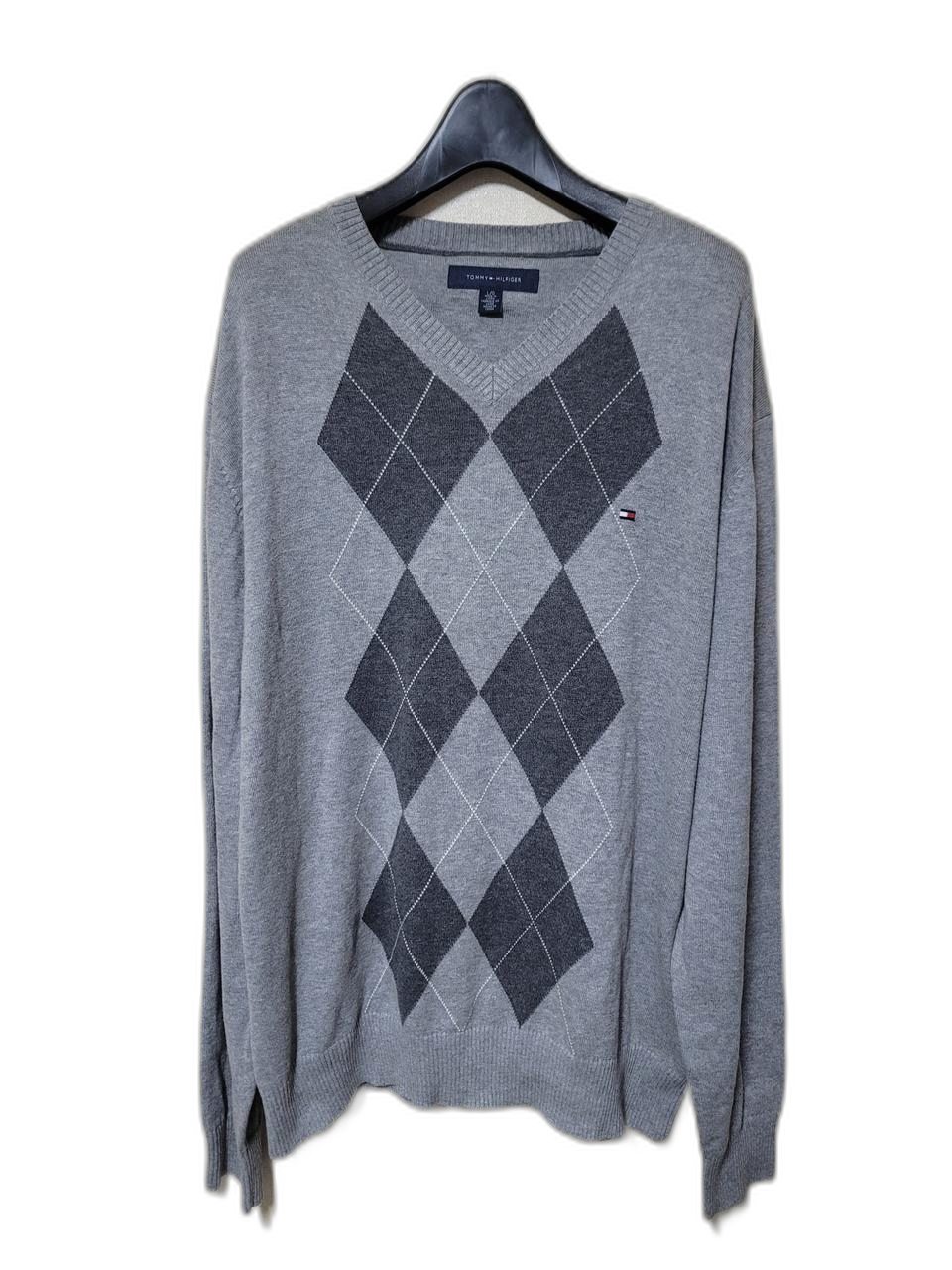 타미힐피거 브이넥 코튼니트