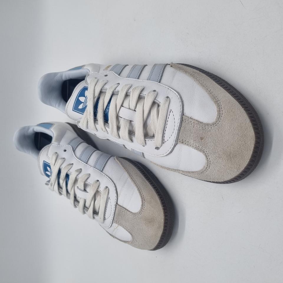 아디다스 삼바 OG 코어 화이트 헤일로 블루 남성 275mm