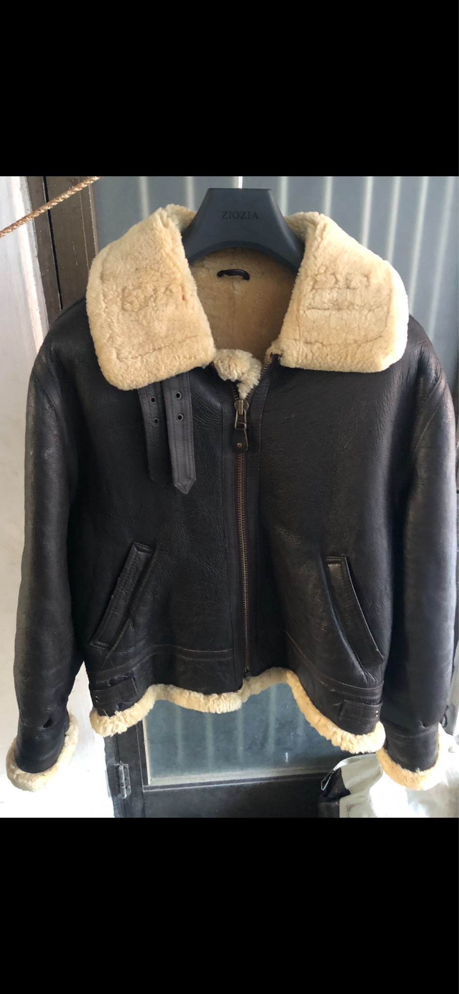 천연양털 시어링 남성 B-3 무스탕 자켓