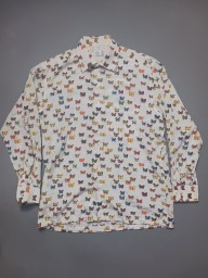 [100] 바찌 버터플라이 프린팅 실크 셔츠 VACCI