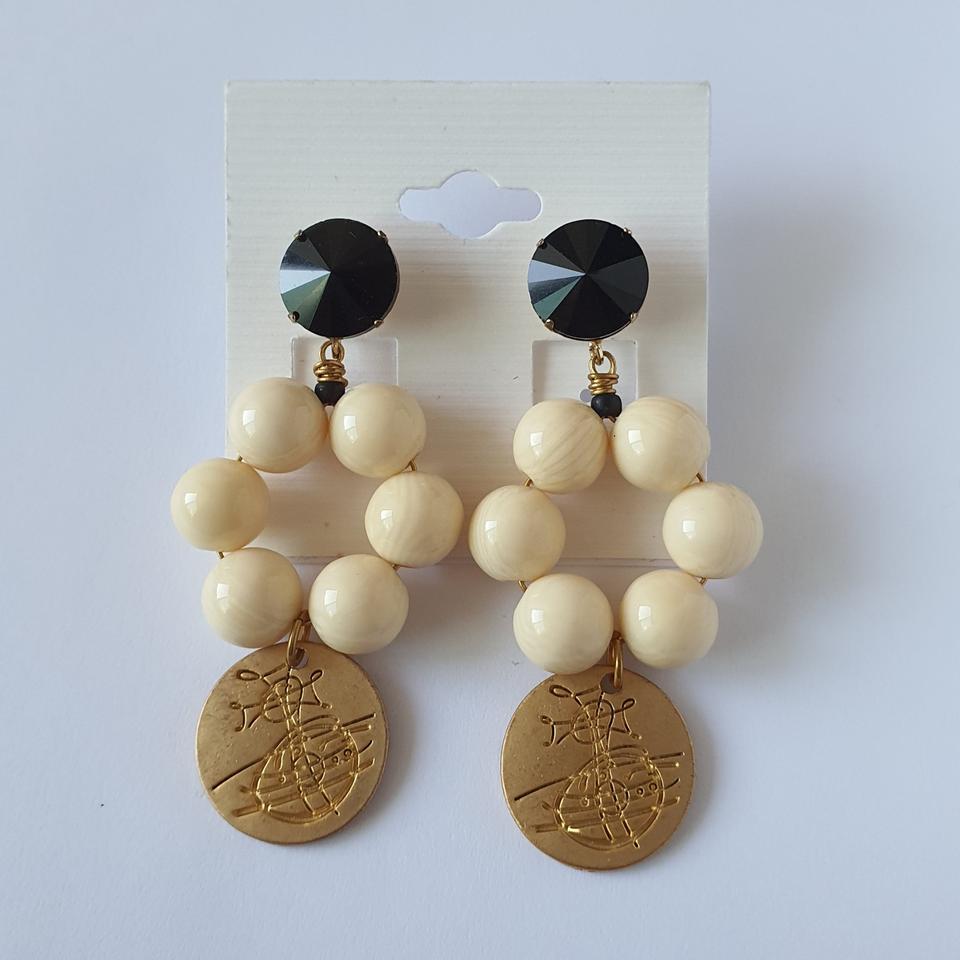 행성 아이보리 볼드 귀걸이 / 패션 이어링