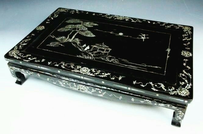 자개 산수현인도 화대나전칠기