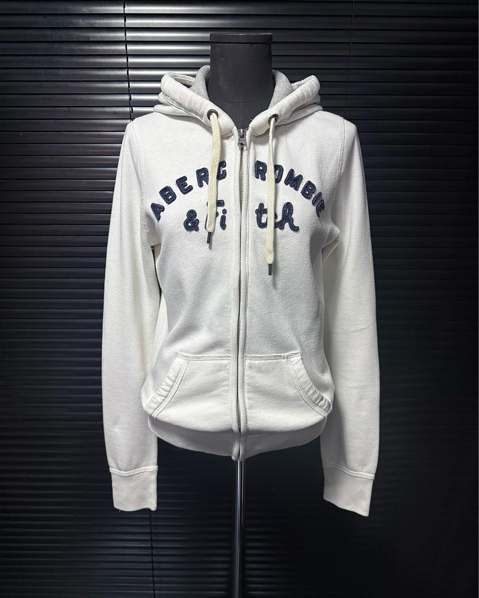 아베크롬비 화이트 흰색 스웻 후디 후드 집업 자켓 y2k m 95 빈티지
