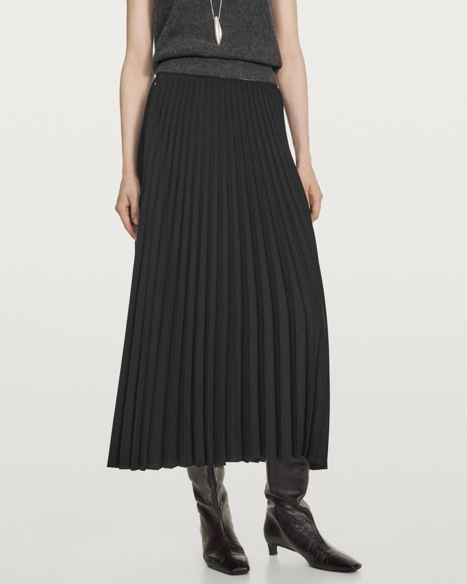 자라 플리츠 주름 롱 스커트 치마 24 xs 블랙 겨울 아코디언 하객룩