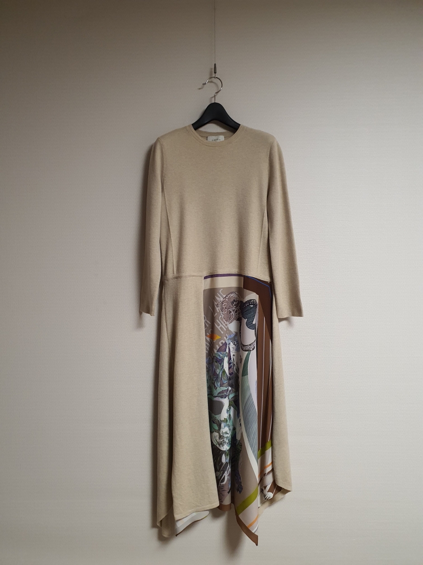 래트 LATT 한섬 텍스처 블록 니트 원피스 프리사이즈 정품