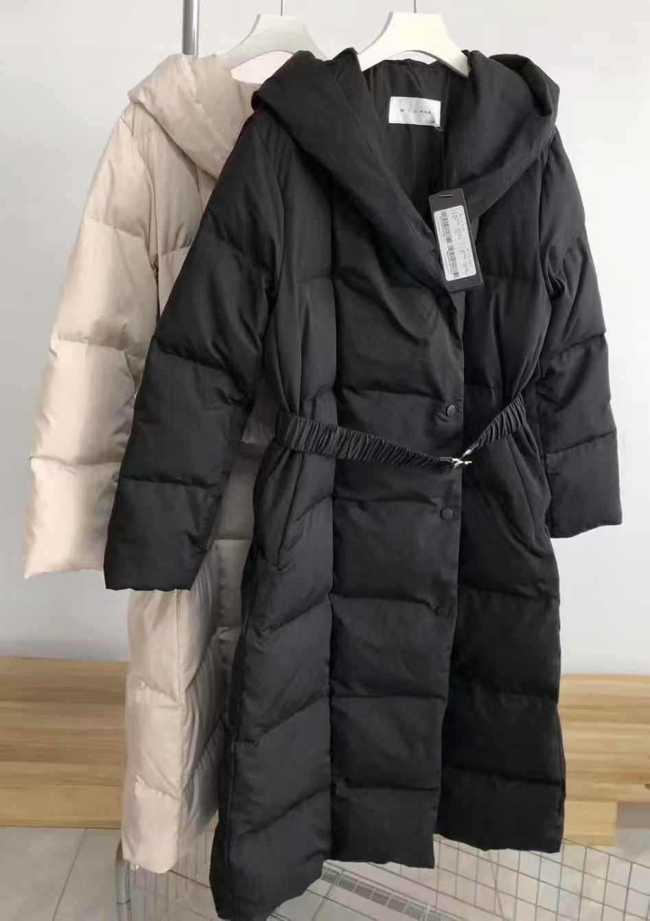 미샤 거위털 롱패딩