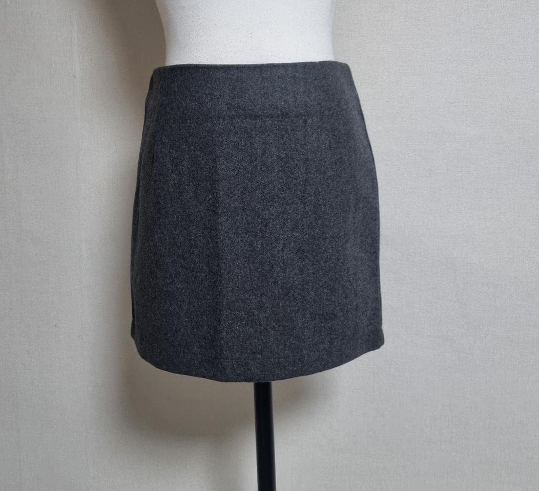 차콜그레이모직미니스커트