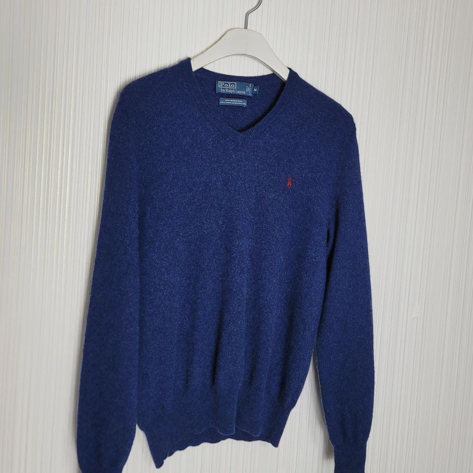 95_폴로 메리노울 니트 V넥 네이비 랄프로렌