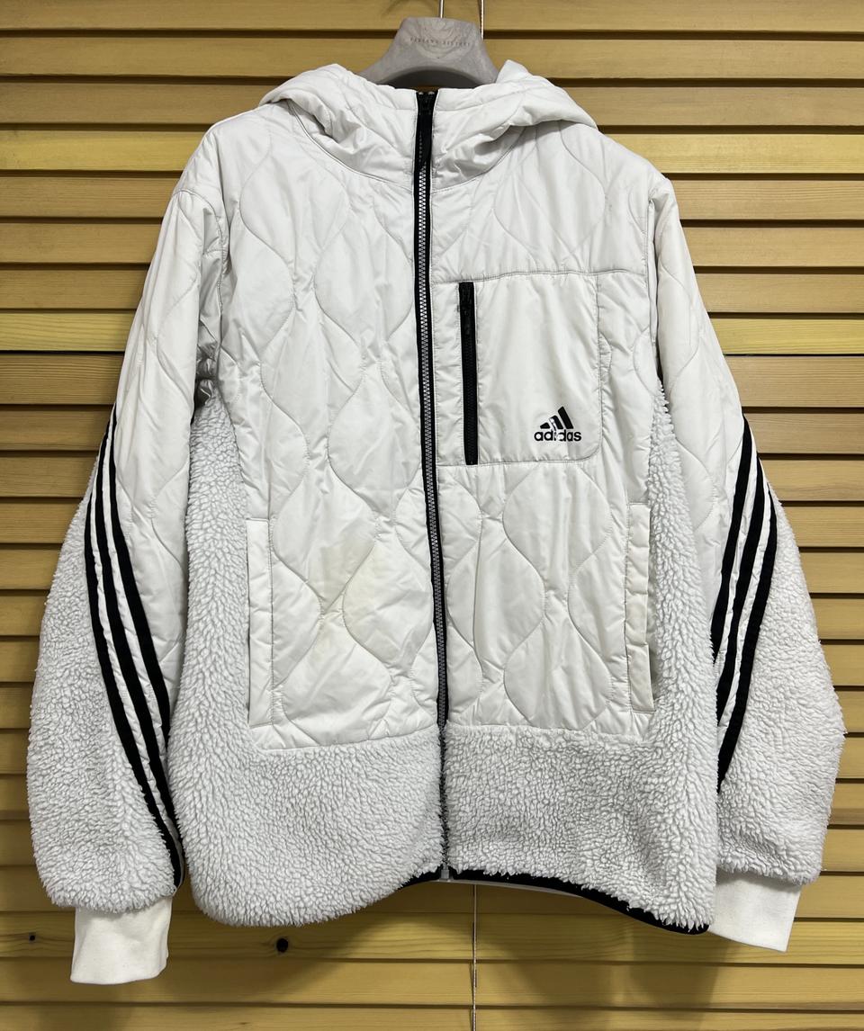 아디다스 남성 아이보리 후리스집업패딩점퍼