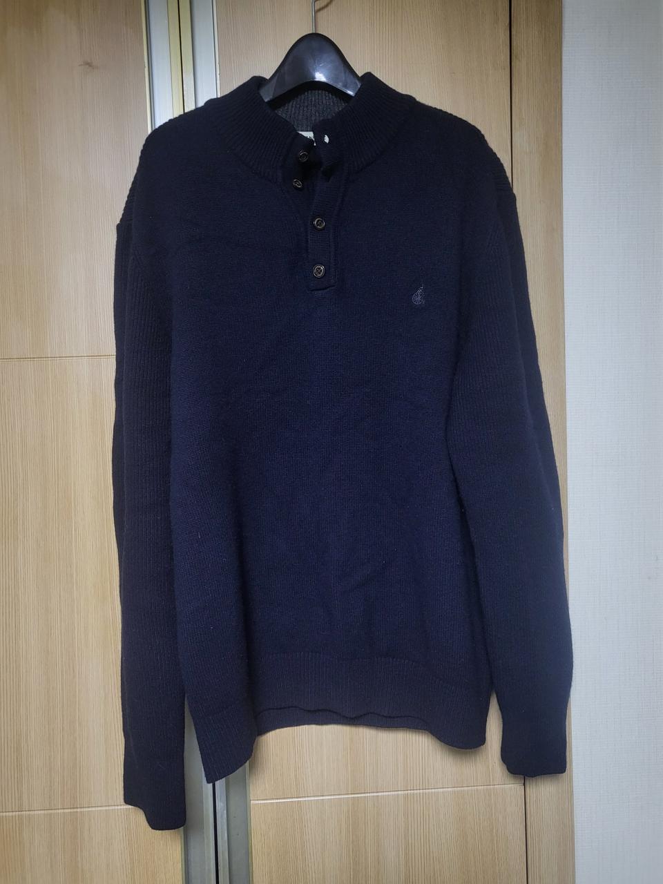 (100)(L) 빈폴 버튼형 하프넥 니트