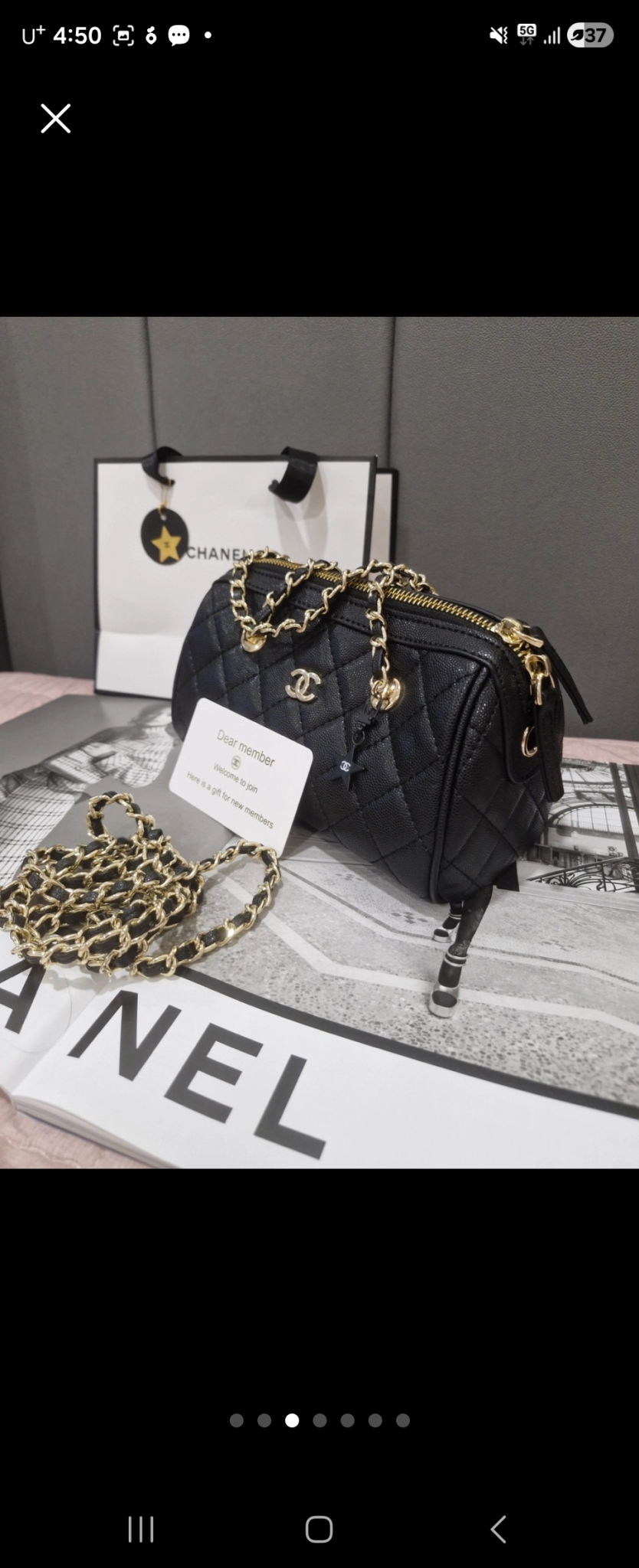 캐비어가죽 샤넬뷰티 원통형 크로스겸숄더