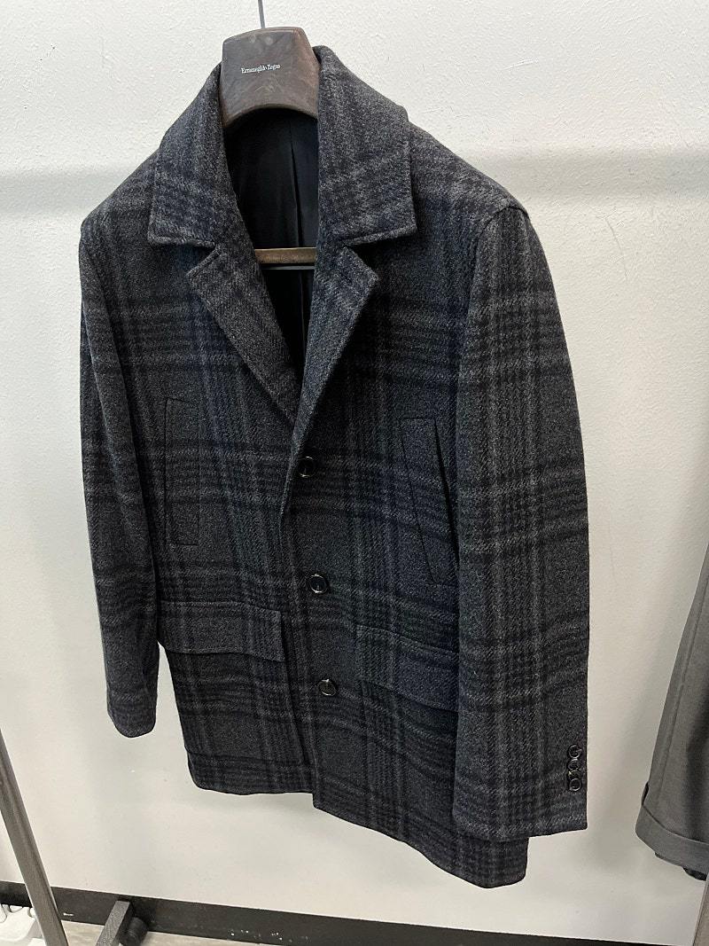 95) 맨온더분 체크 하프코트