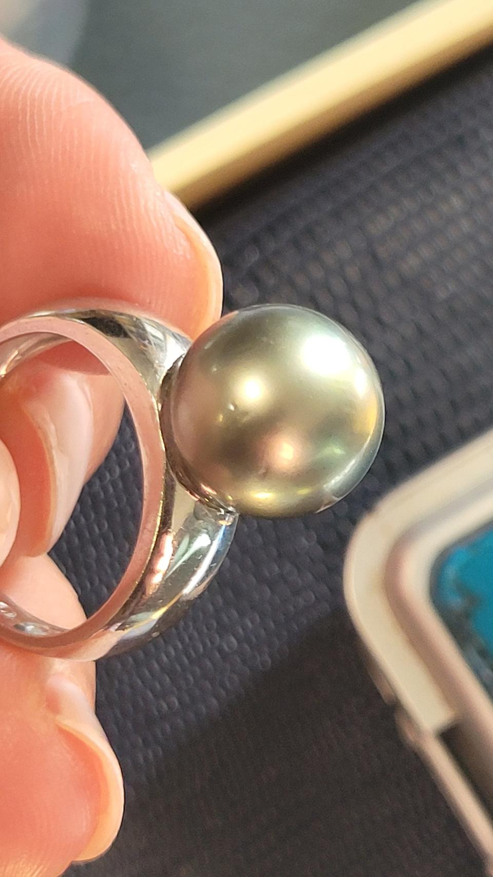 14k 흑진주 반지