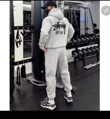 스투시 런던 후드티 트레이닝 세트 회색 기모 SML