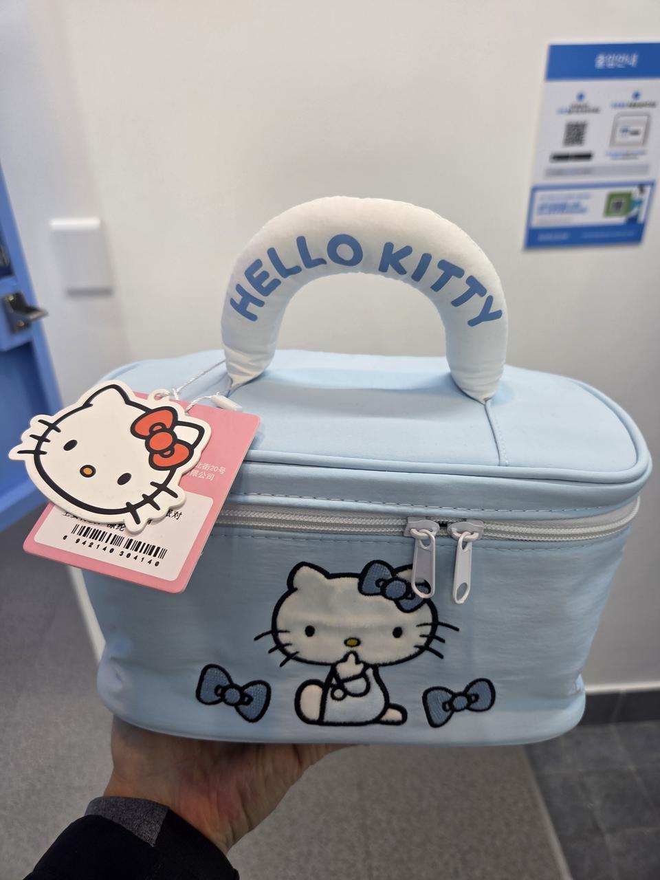 헬로키티 파우치 가방 하늘색,키티 가방